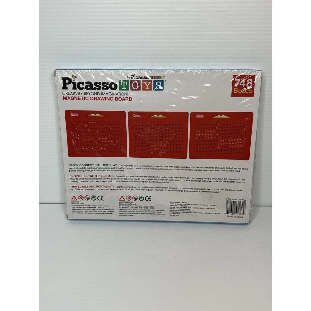 Picasso Toys Magnetic Drawing Board 10x12 inch 748 Beads New Sealed STEAM